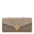 Vitello King Cruise FF Diamonds Continental Envelope Wallet On Chain Truffle Dove