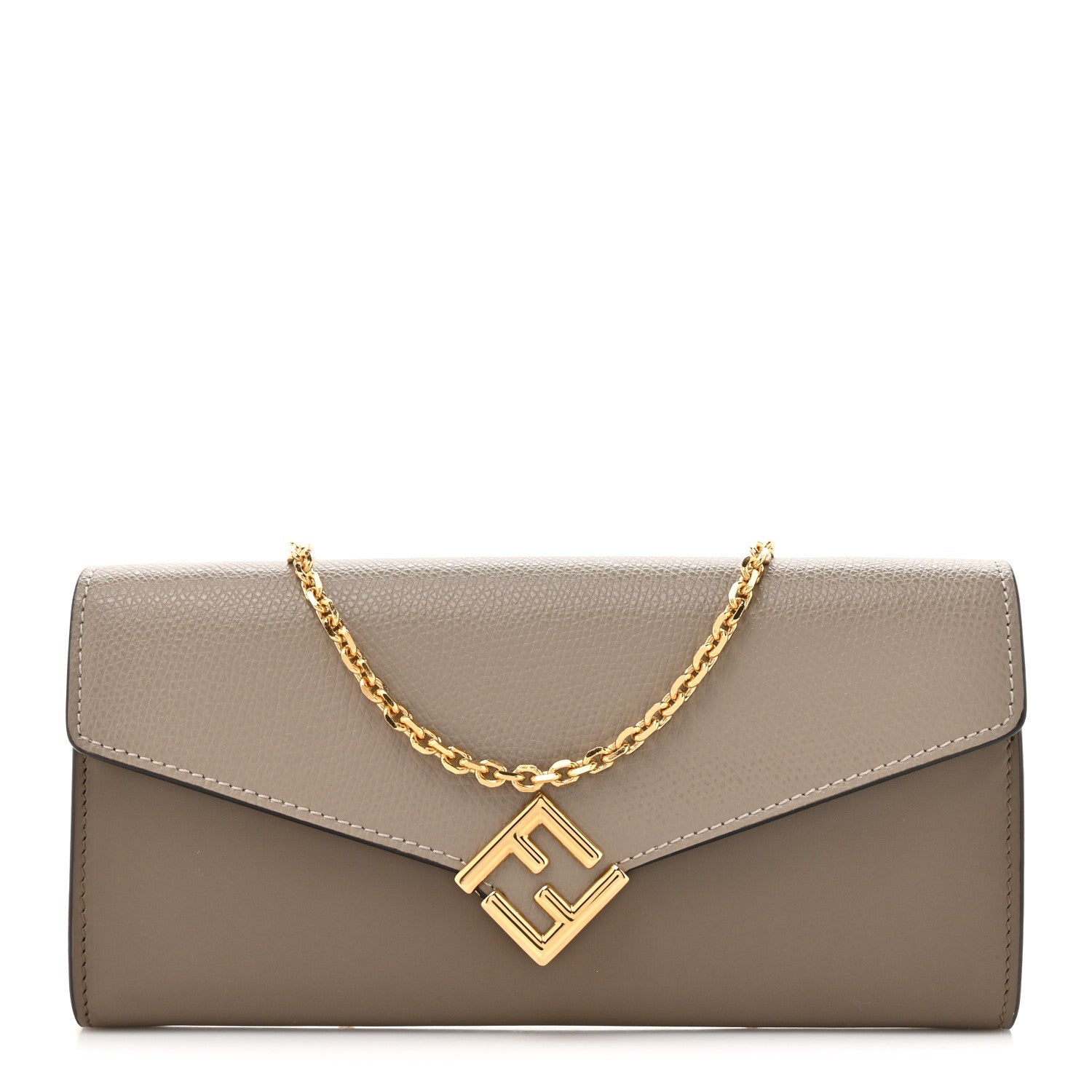 Vitello King Cruise FF Diamonds Continental Envelope Wallet On Chain Truffle Dove
