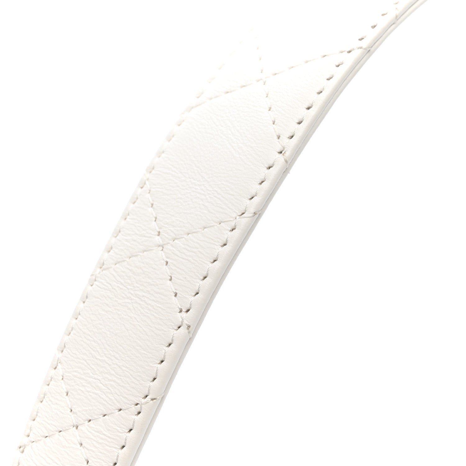 Mesh Shiny Lambskin Chain Hobo White