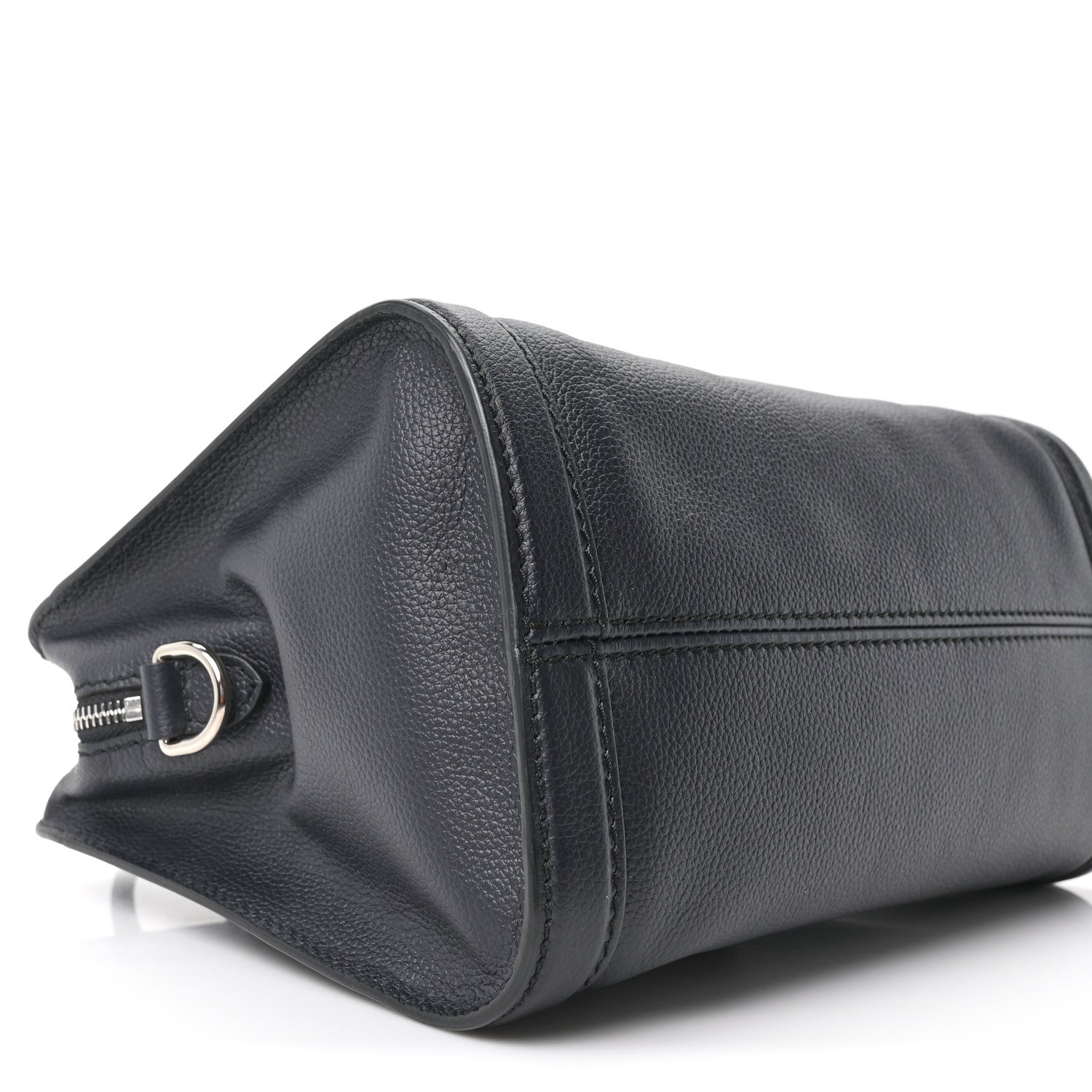 Pebbled Calfskin Small Skull Padlock Zip Around Tote Navy