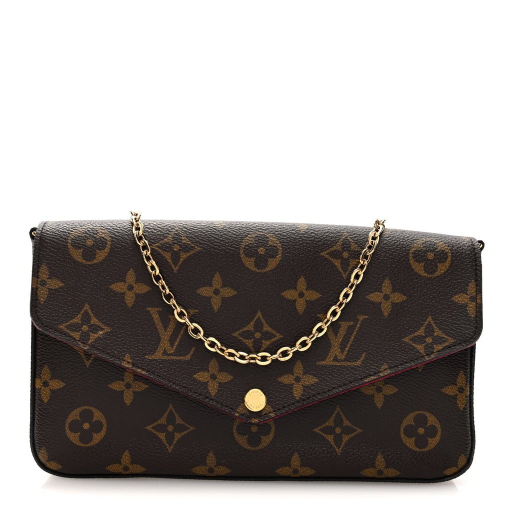 Monogram Pochette Felicie Chain Wallet Fuchsia