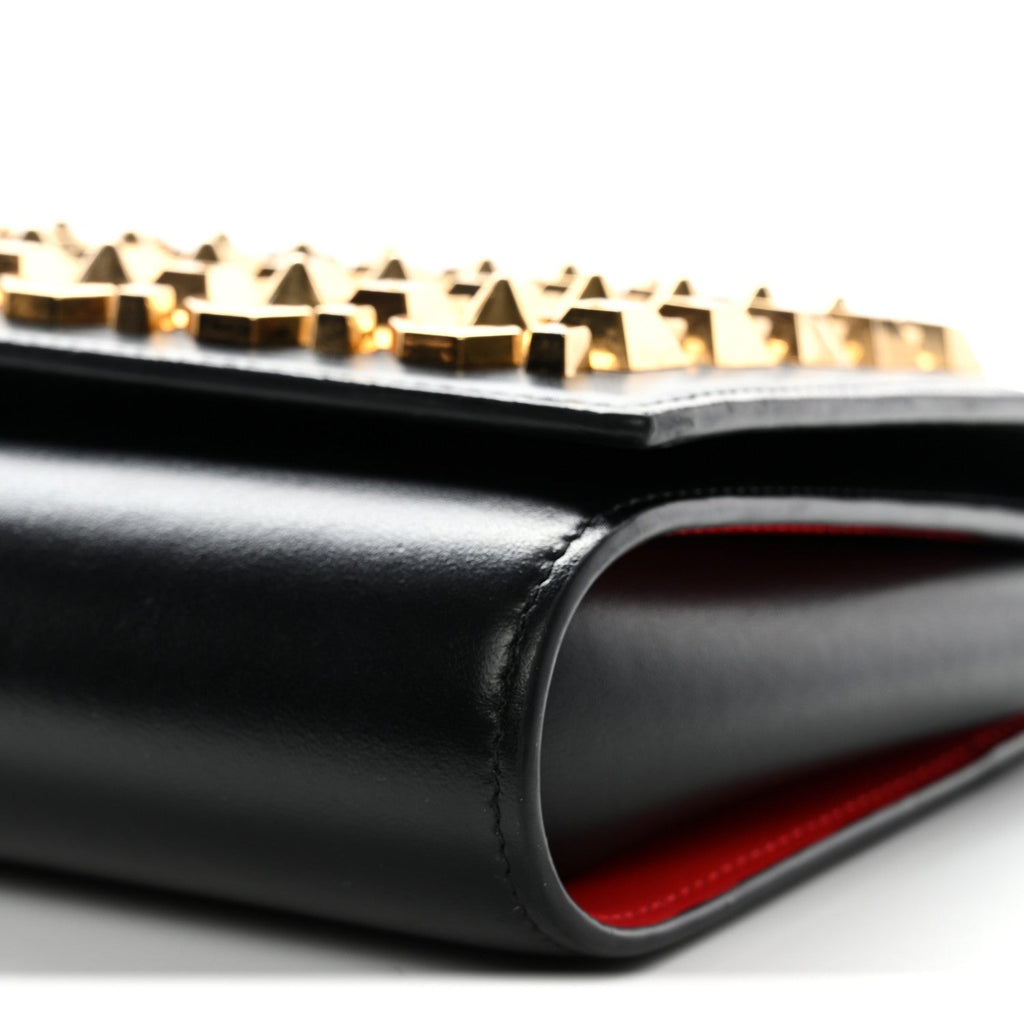 Calfskin Spikes Empire Paloma Clutch Black