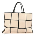 Canvas Maxi Intrecciato Large Arco Tote Beige Black