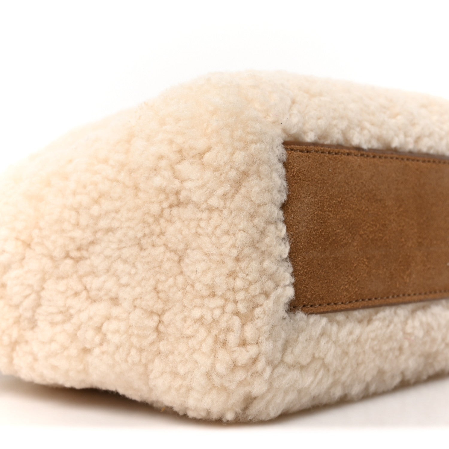X UGG Suede Shearling Reverse Small Shopping Bag Natural