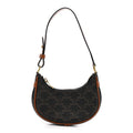 Canvas Calfskin Mini Ava Triomphe Shoulder Bag Tan