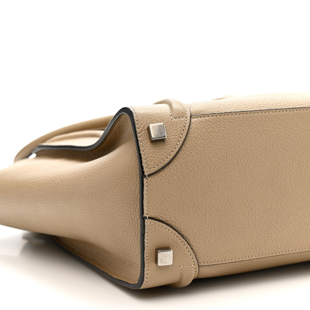 Drummed Calfskin Micro Luggage Dune
