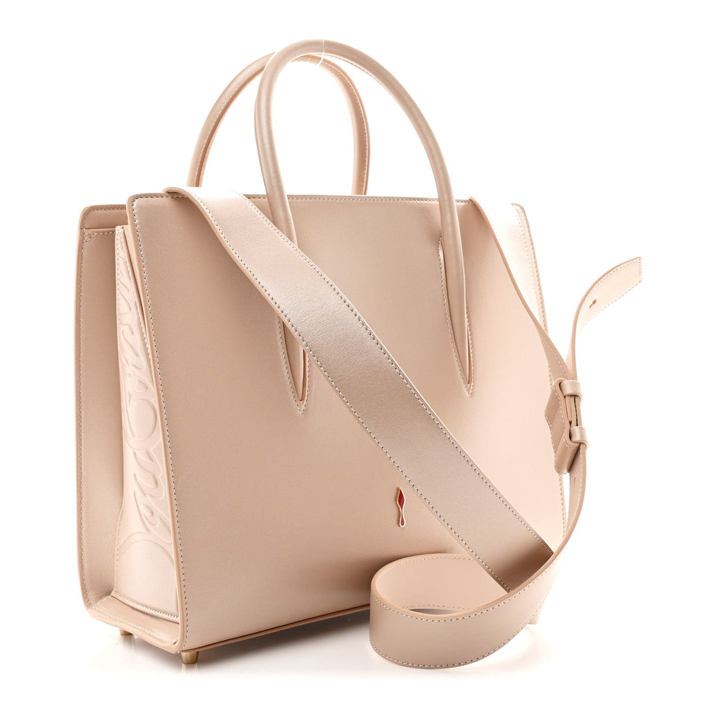 Calfskin Spikes Loubinthesky Medium Paloma Leche