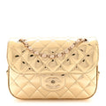 Mirror Calfskin Metallic Calfskin Quilted Hollywood Boulevard Mini Flap Gold