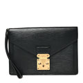 Epi Pochette Sellier Dragonne Clutch Black