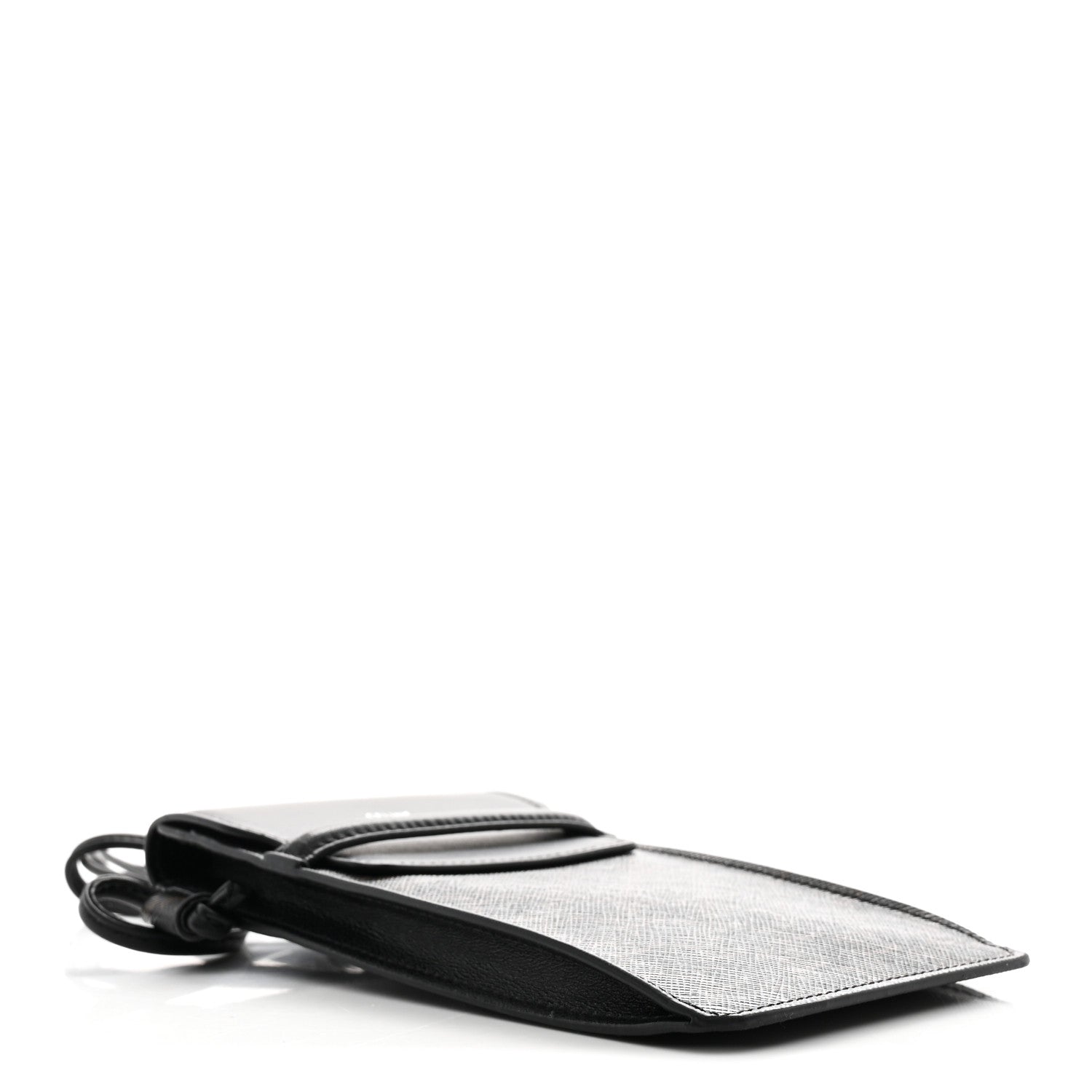 Triomphe Canvas Lambskin Phone Pouch With Flap Black