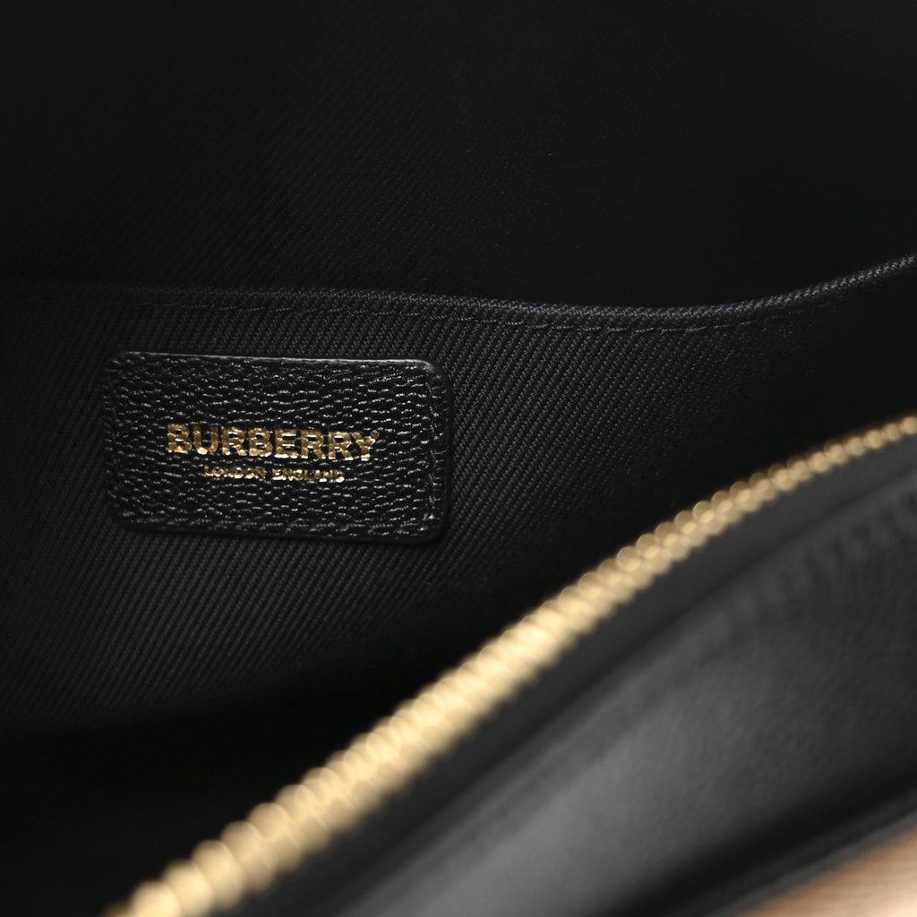 Giant Check Calfskin Large Camera Bag Black