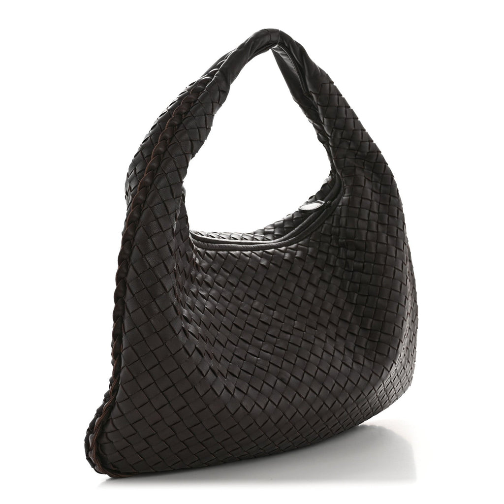 Nappa Intrecciato Medium Veneta Hobo Ebano