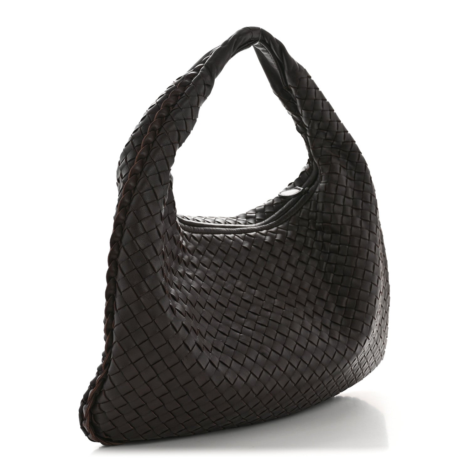 Nappa Intrecciato Medium Veneta Hobo Ebano
