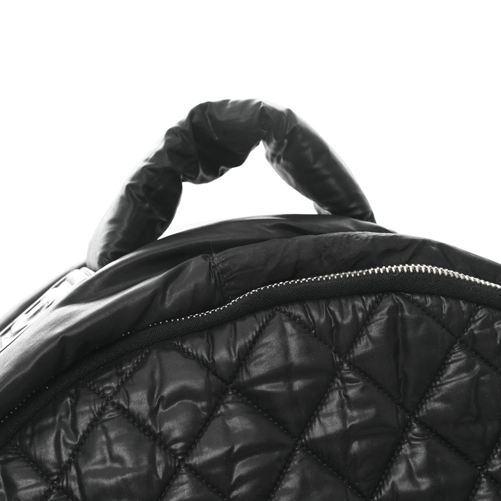 Nylon Quilted Coco Cocoon Backpack Black