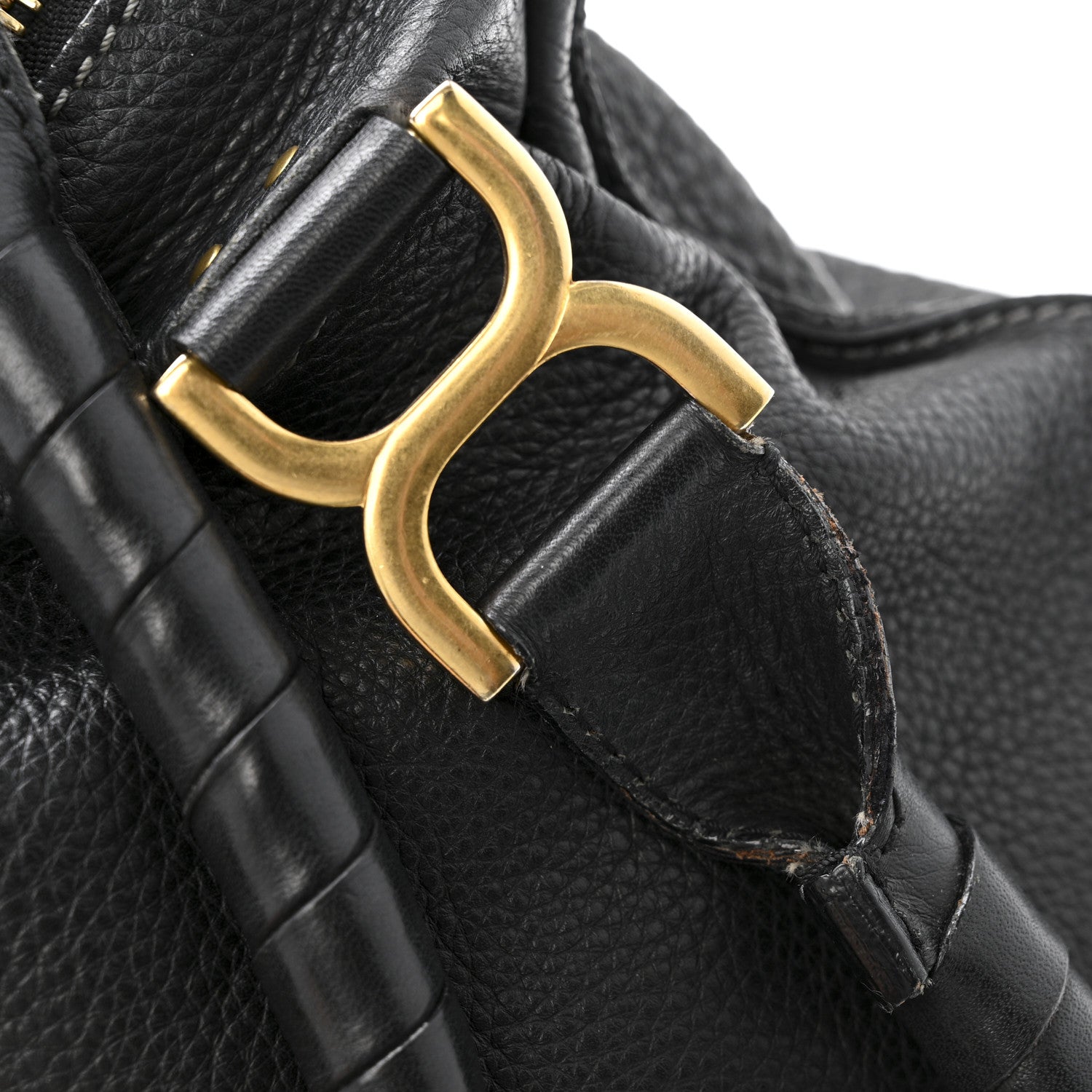 Calfskin Medium Marcie Satchel Black
