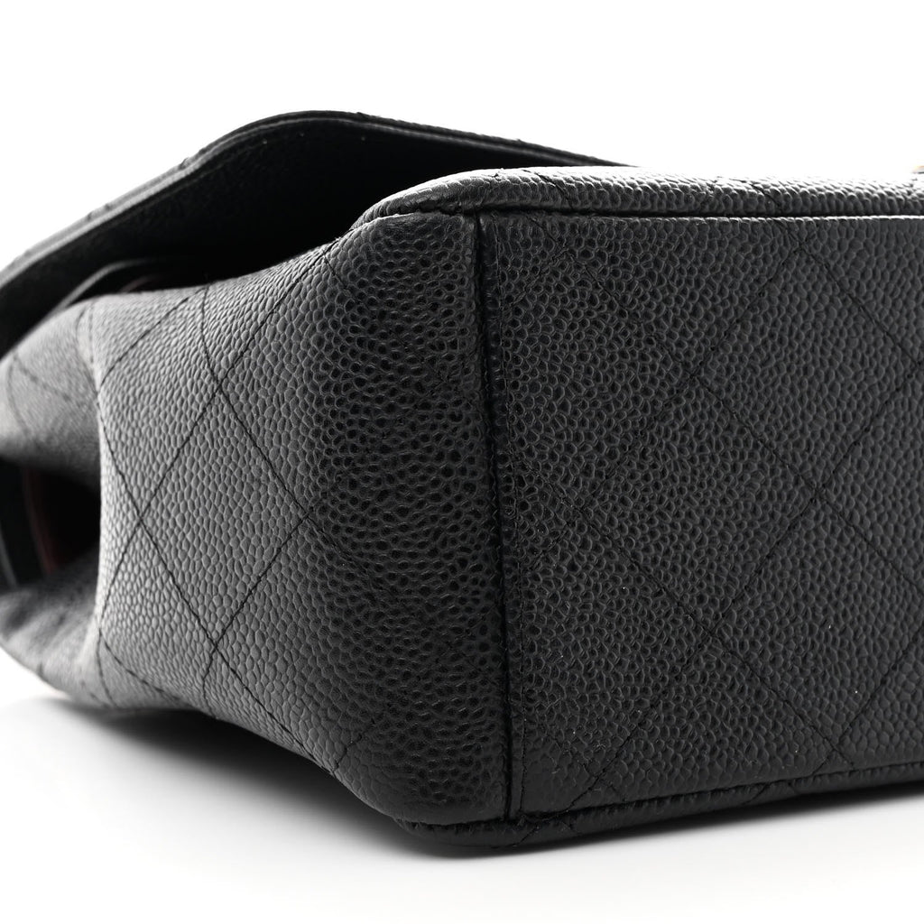 Caviar Quilted Maxi Double Flap Black