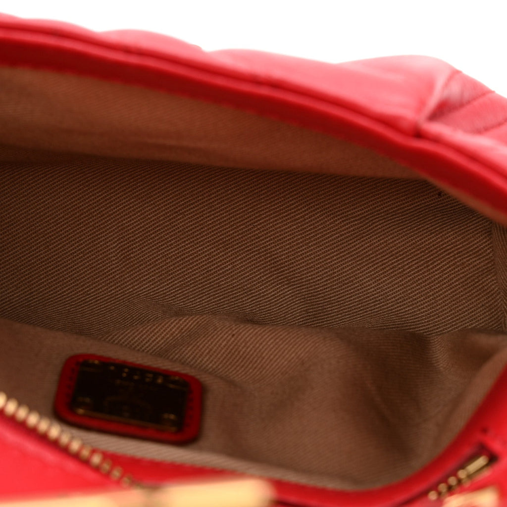 Calfskin Quilted Small Patricia Belt Bag Ruby Red