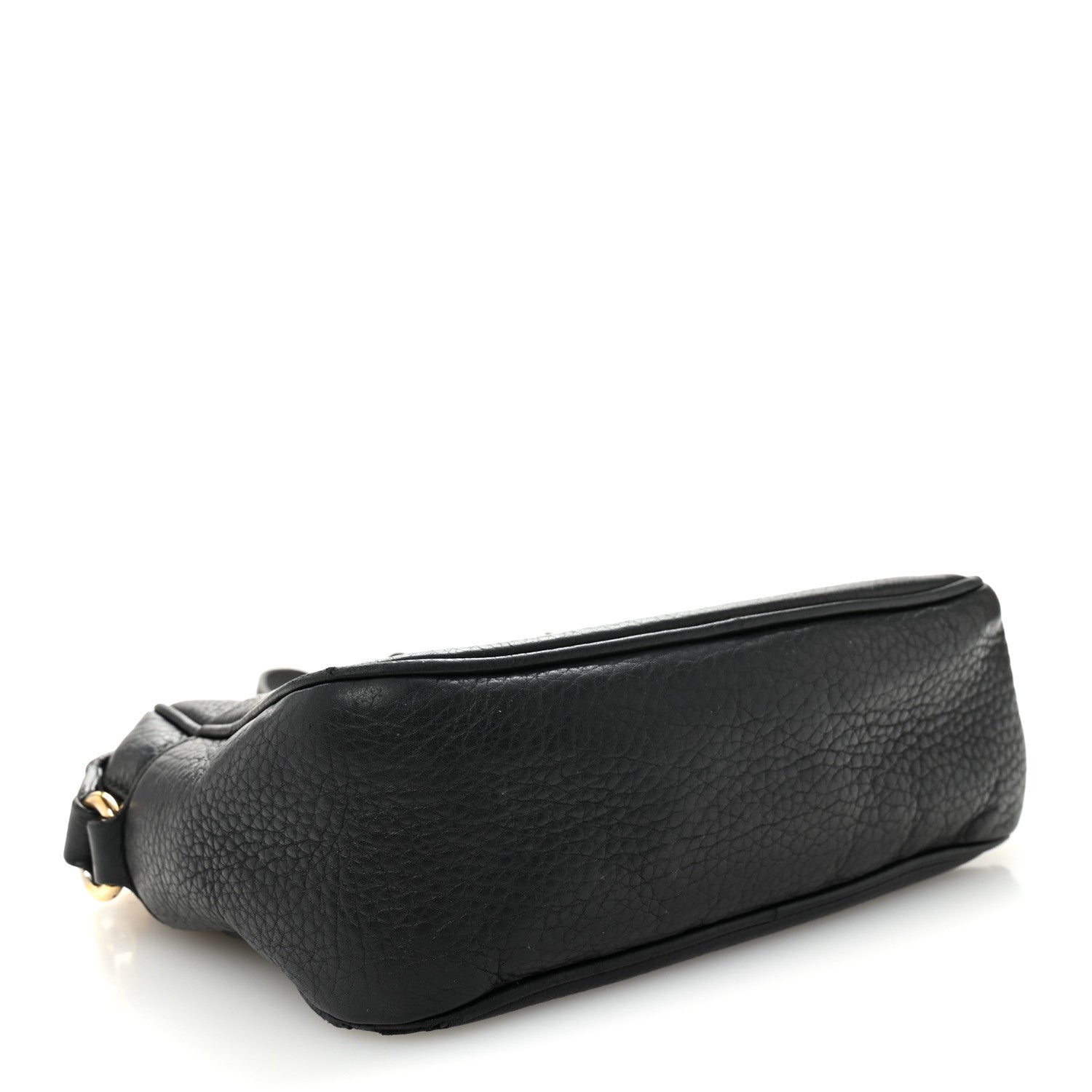 Pebbled Calfskin Small Soho Disco Bag Black