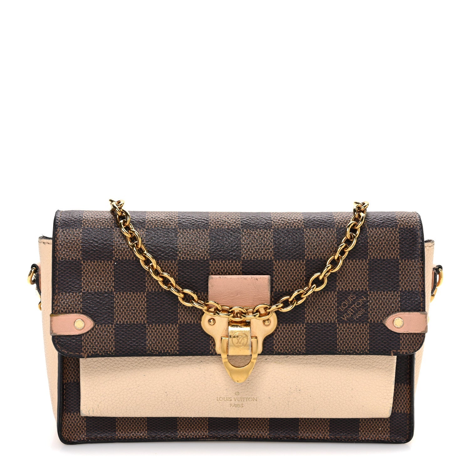 Damier Ebene Vavin Chain Wallet Creme