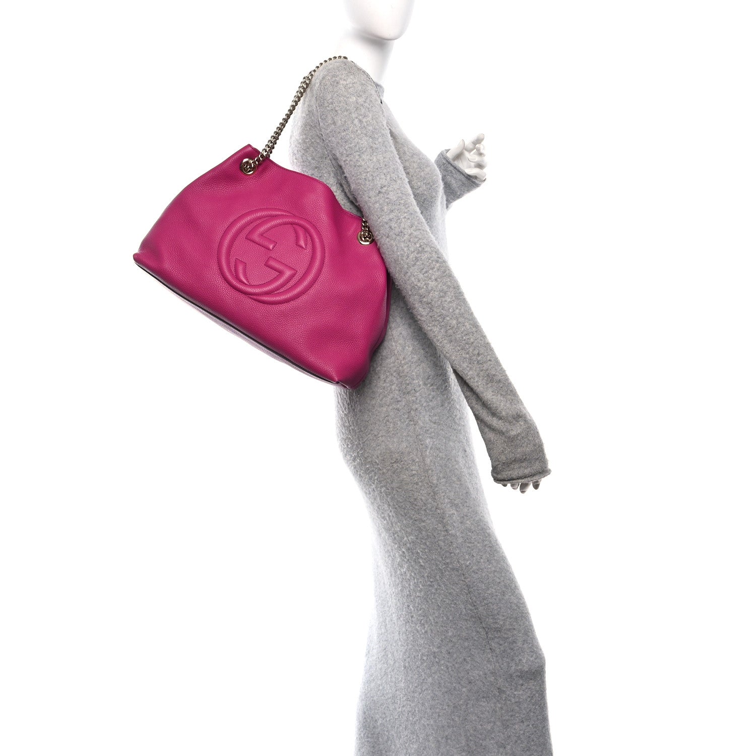 Cellarius Calfskin Medium Soho Chain Shoulder Bag Bright Bouganville