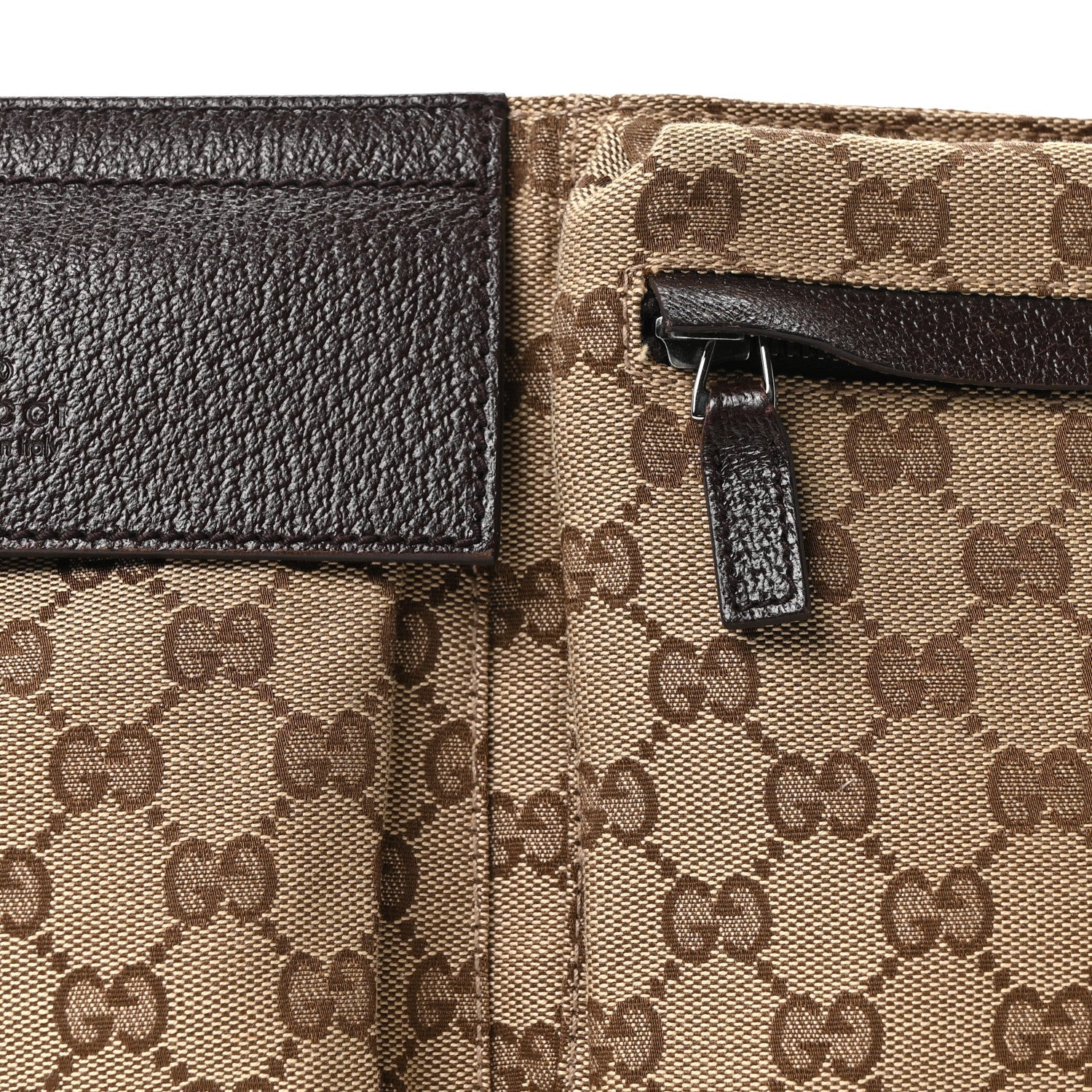 Monogram Web Belt Bag Dark Brown