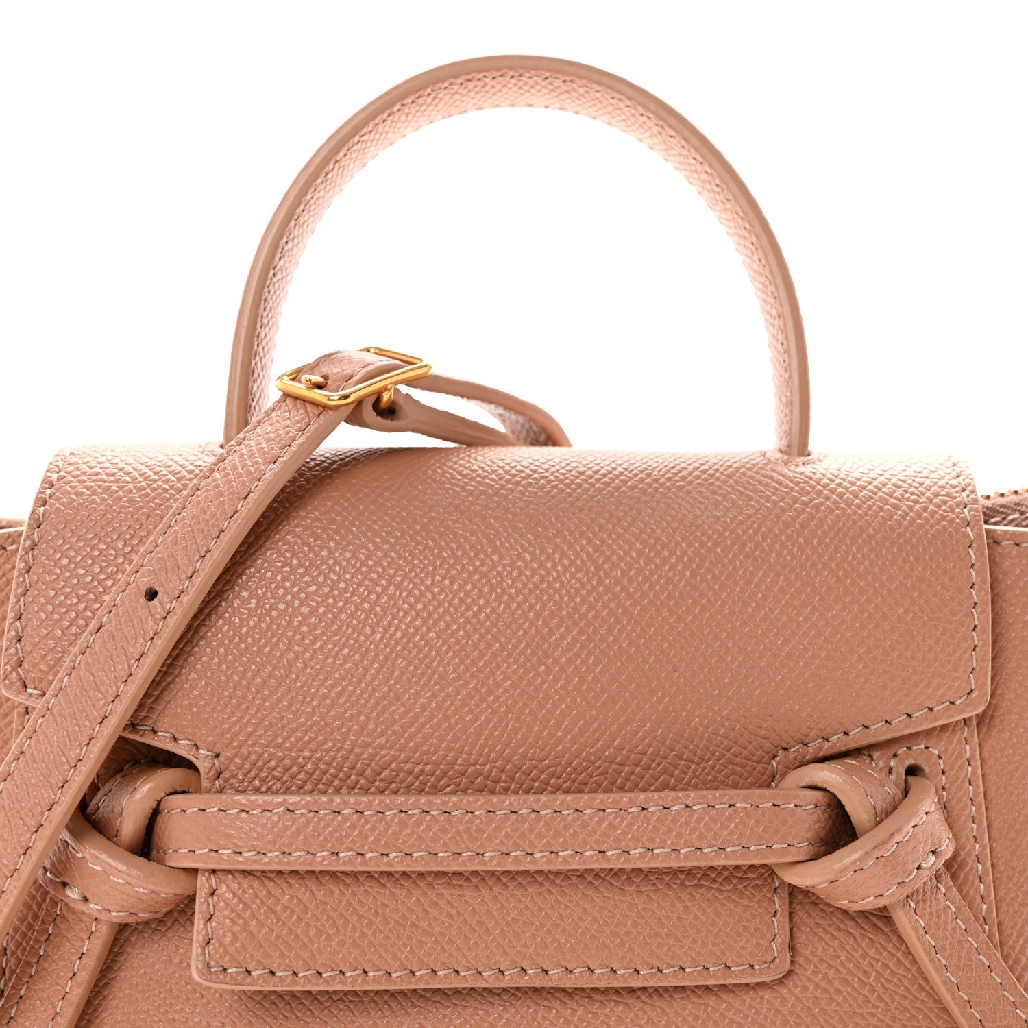 Grained Calfskin Micro Belt Bag Vintage Pink