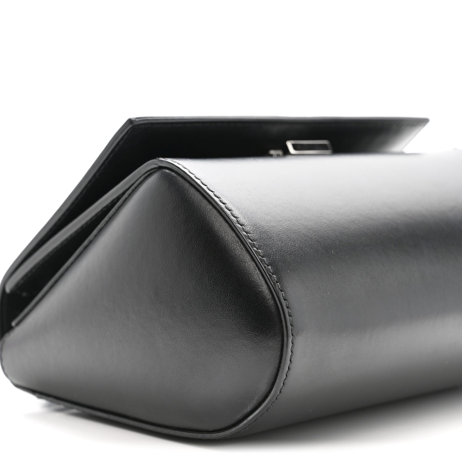 Calfskin Mini Pandora Box Logo Strap Crossbody Bag Black