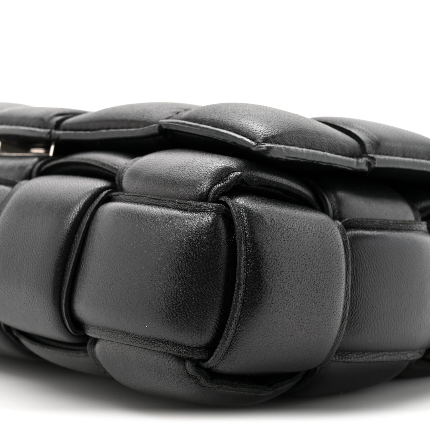 Lambskin Maxi Intreccio Padded Chain Cassette Crossbody Bag Black