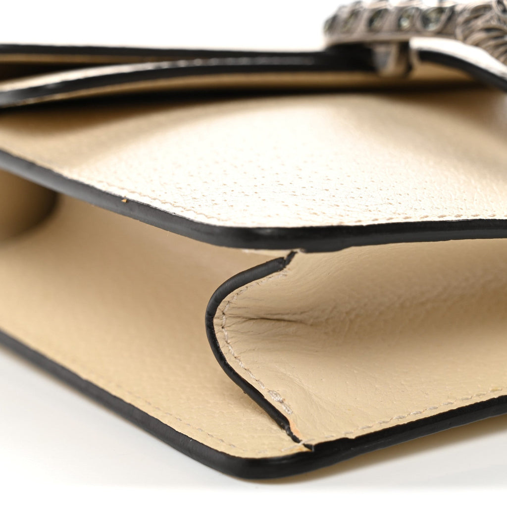 Textured Calfskin Crystal Mini Dionysus Shoulder Bag Mystic White