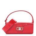 Shiny Calfskin Medium Pencil Shoulder Bag Rouge Lipstick