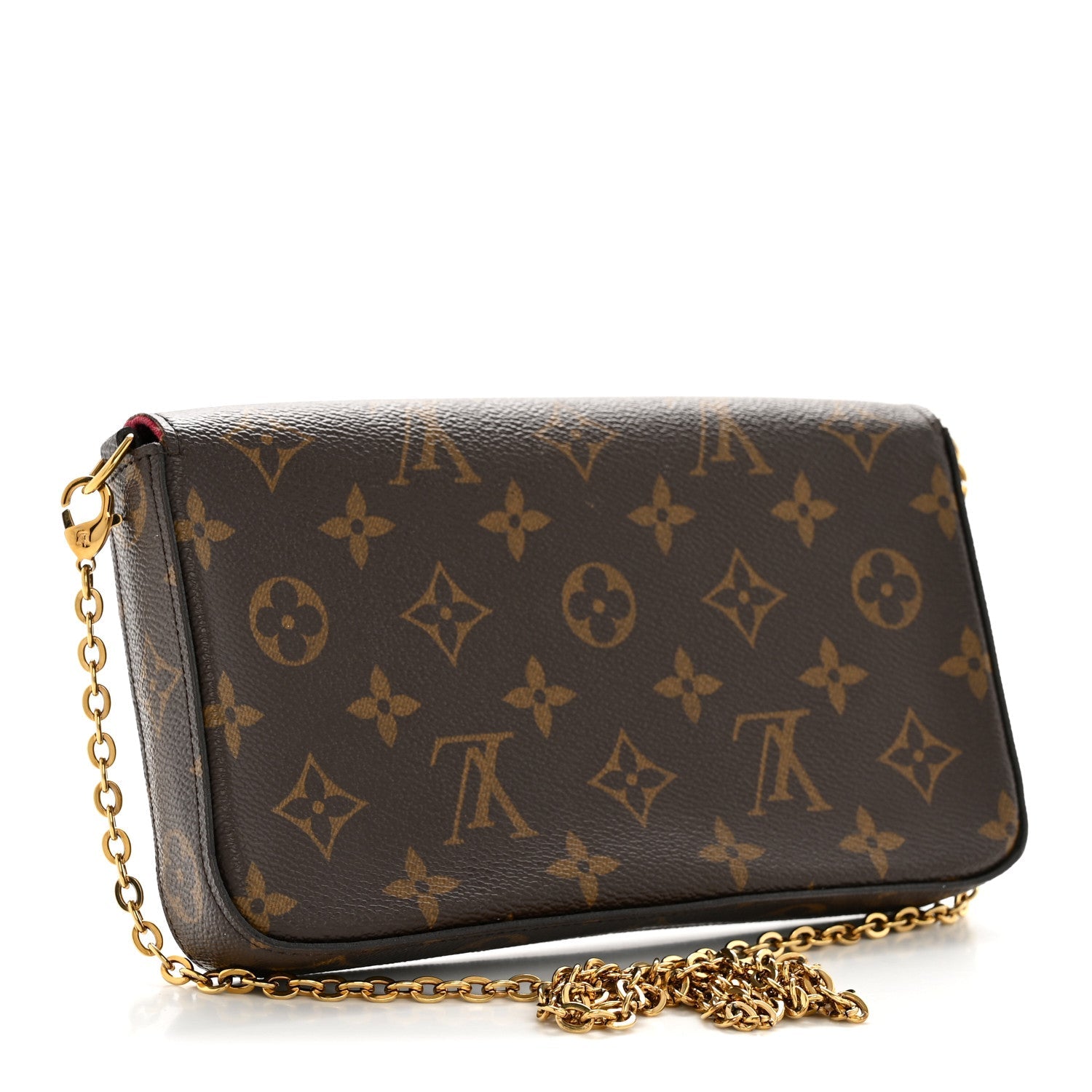 Monogram Pochette Felicie Chain Wallet Fuchsia