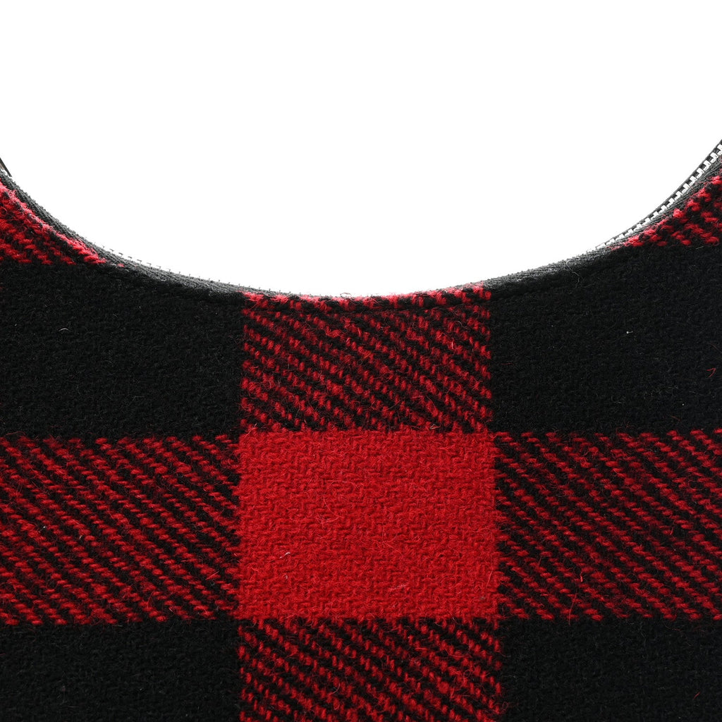 Wool Tartan Medium Ava Triomphe Shoulder Bag Red Black