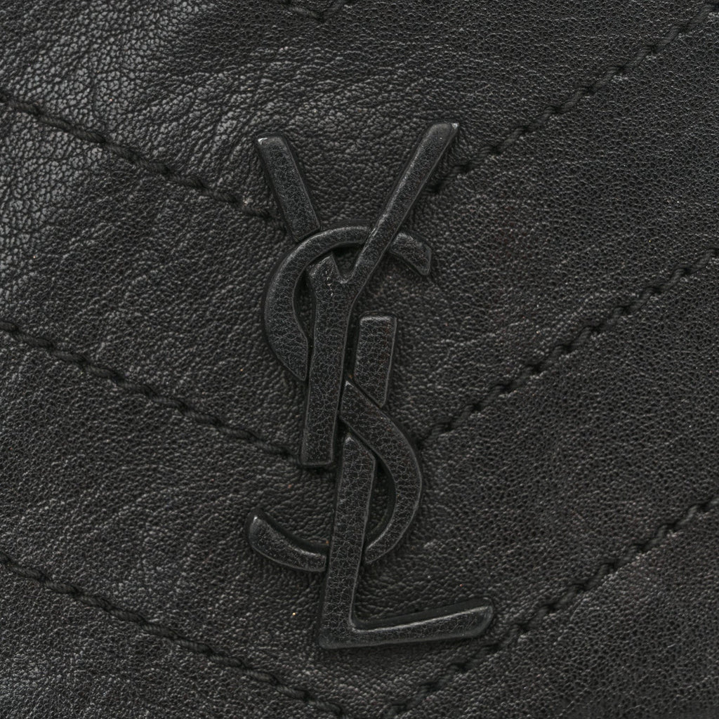 Pebbled Lambskin Chevron Monogram Small Nolita Black