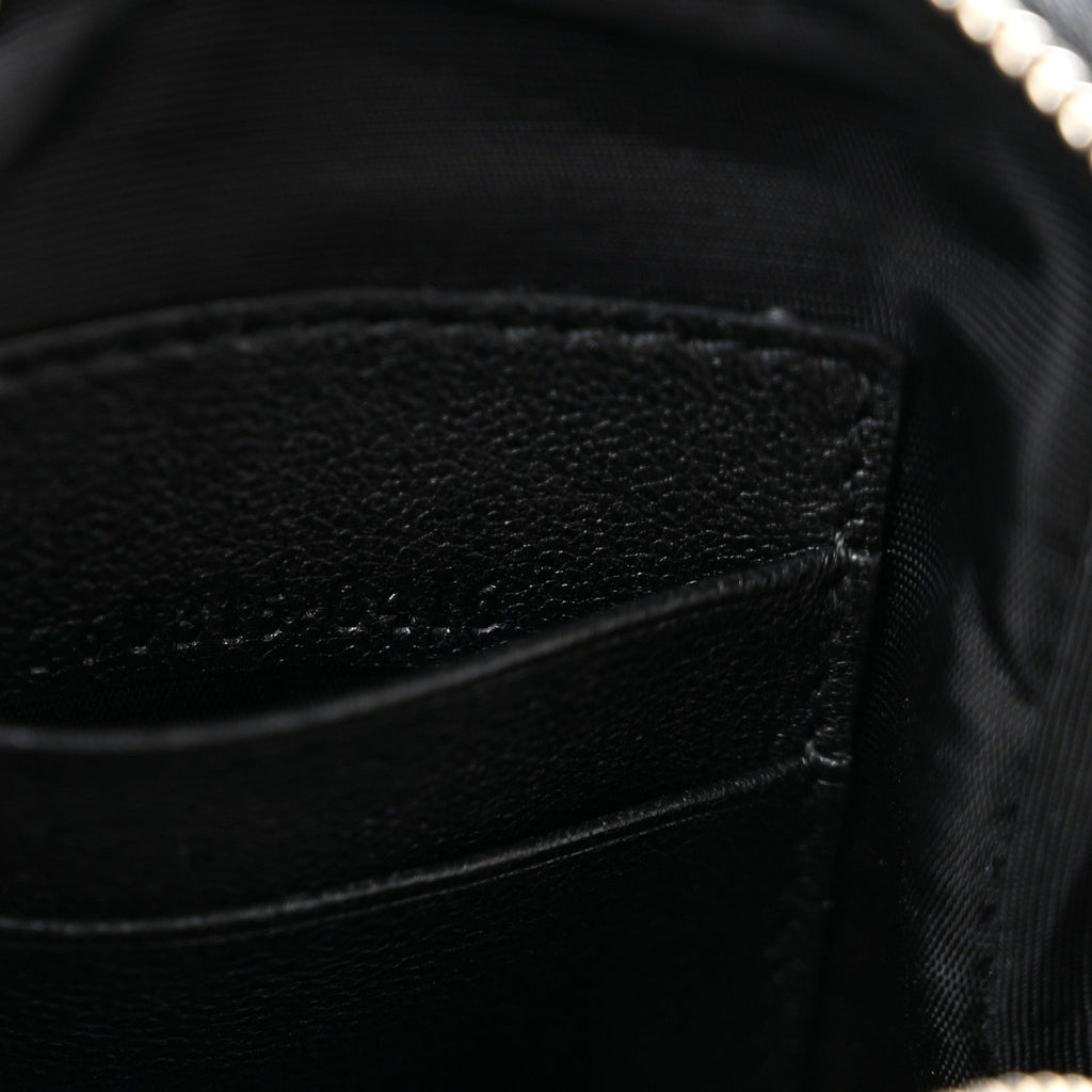 Sakai Be Green Calfskin Diagonal Stitched Mini Blondie Vertical Shoulder Bag Black