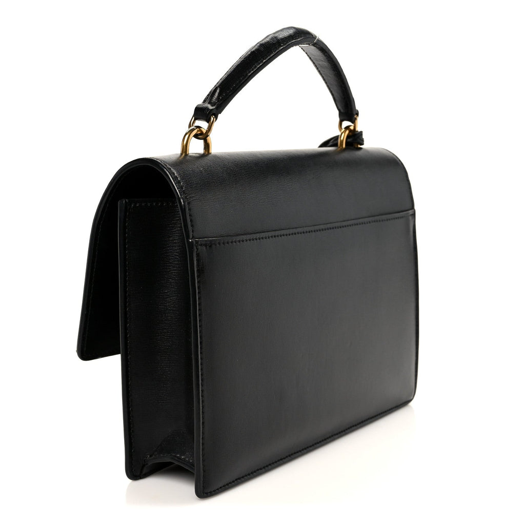 Smooth Calfskin Medium Monogram Sunset Satchel Black