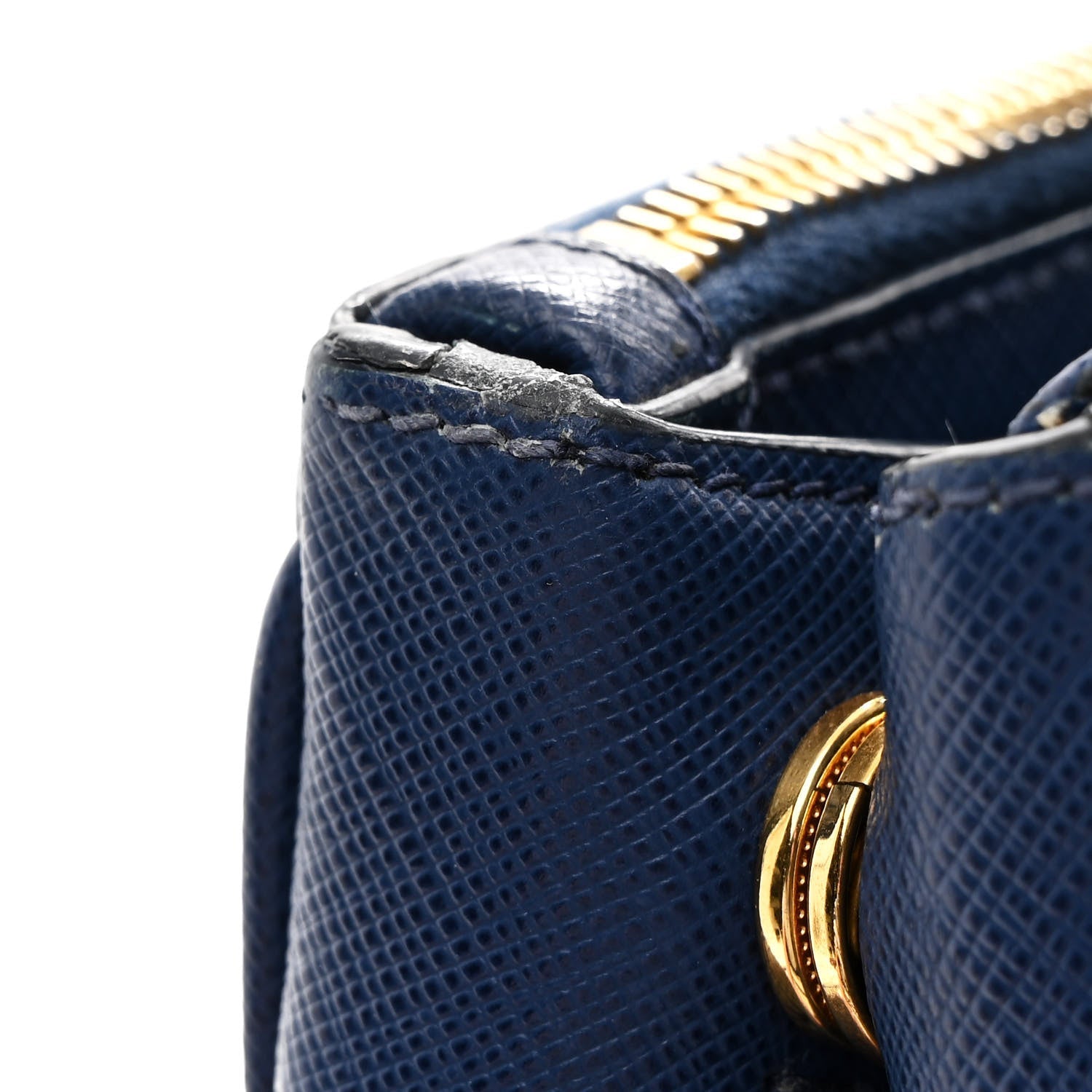 Saffiano Lux Medium Galleria Double Zip Tote Bluette