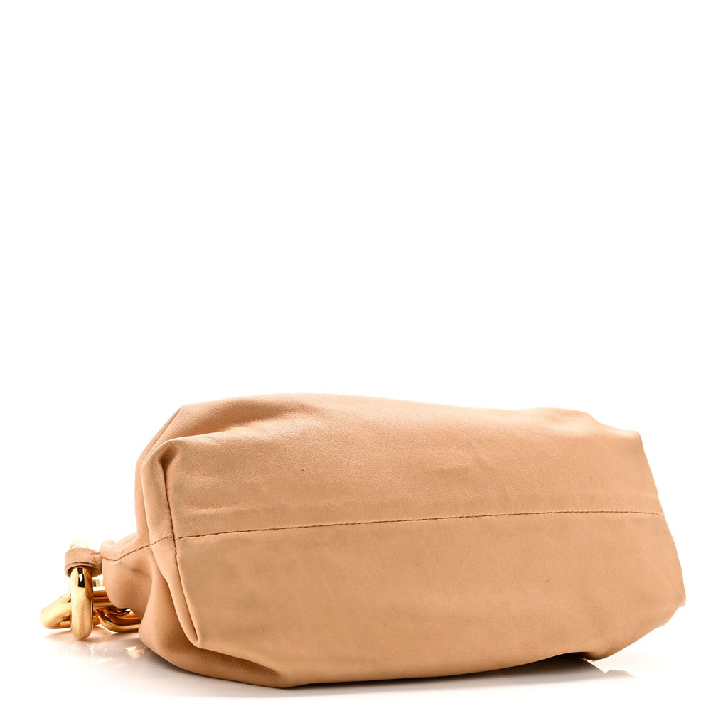Calfskin Teen Chain Pouch Almond