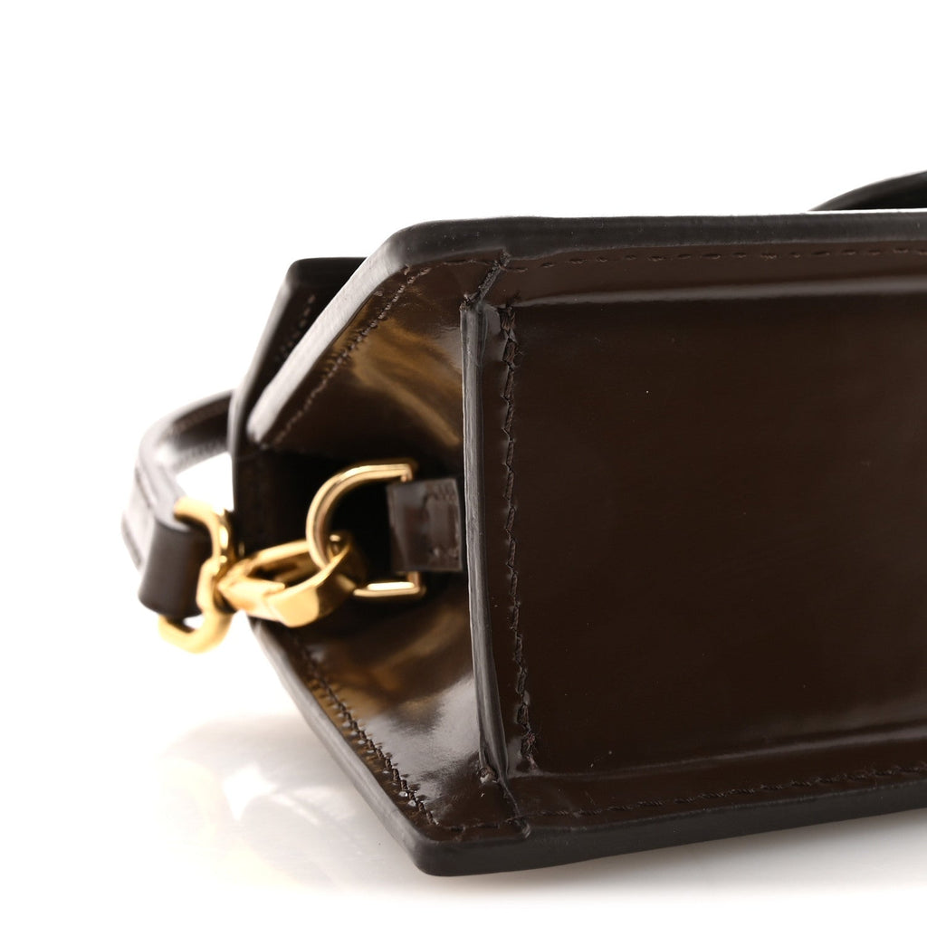 Glazed Calfskin Le Grand Bambino Midnight Brown