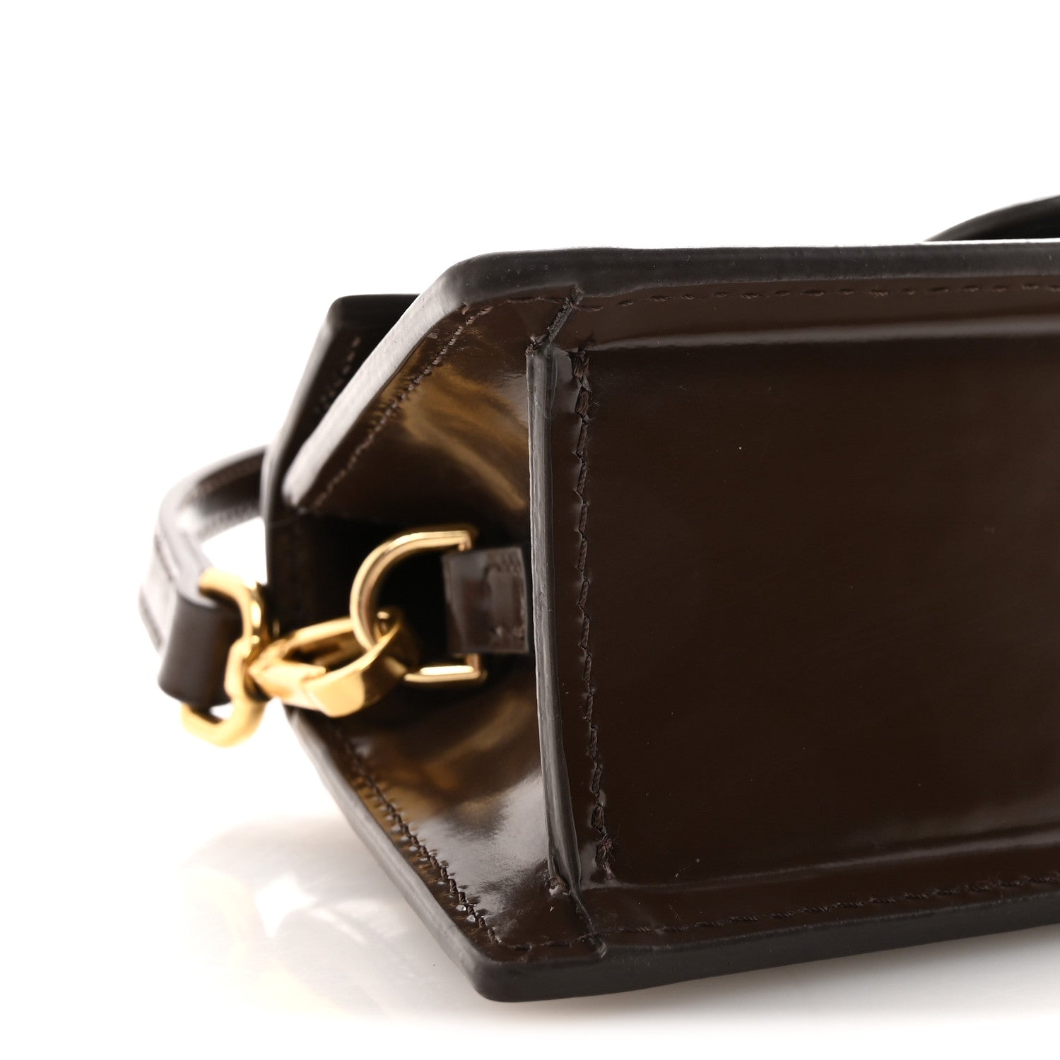 Glazed Calfskin Le Grand Bambino Midnight Brown