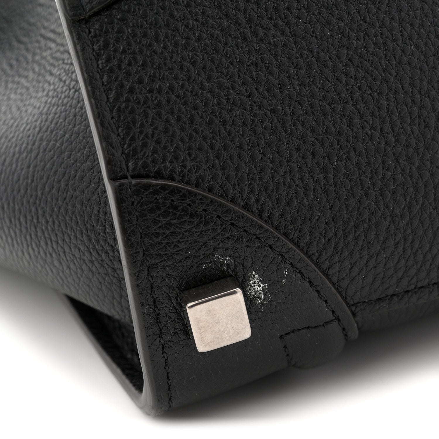 Drummed Calfskin Micro Luggage Black