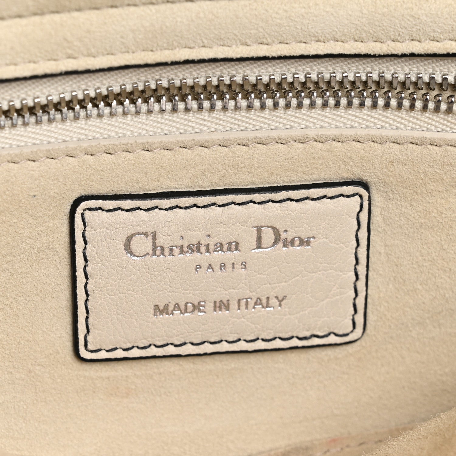Canyon Grained Lambskin Large Lady Dior Off White