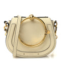 Calfskin Suede Small Nile Bracelet Bag Off White