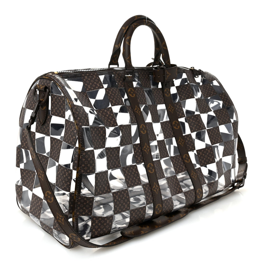 PVC Monogram Chess Keepall Bandouliere 50