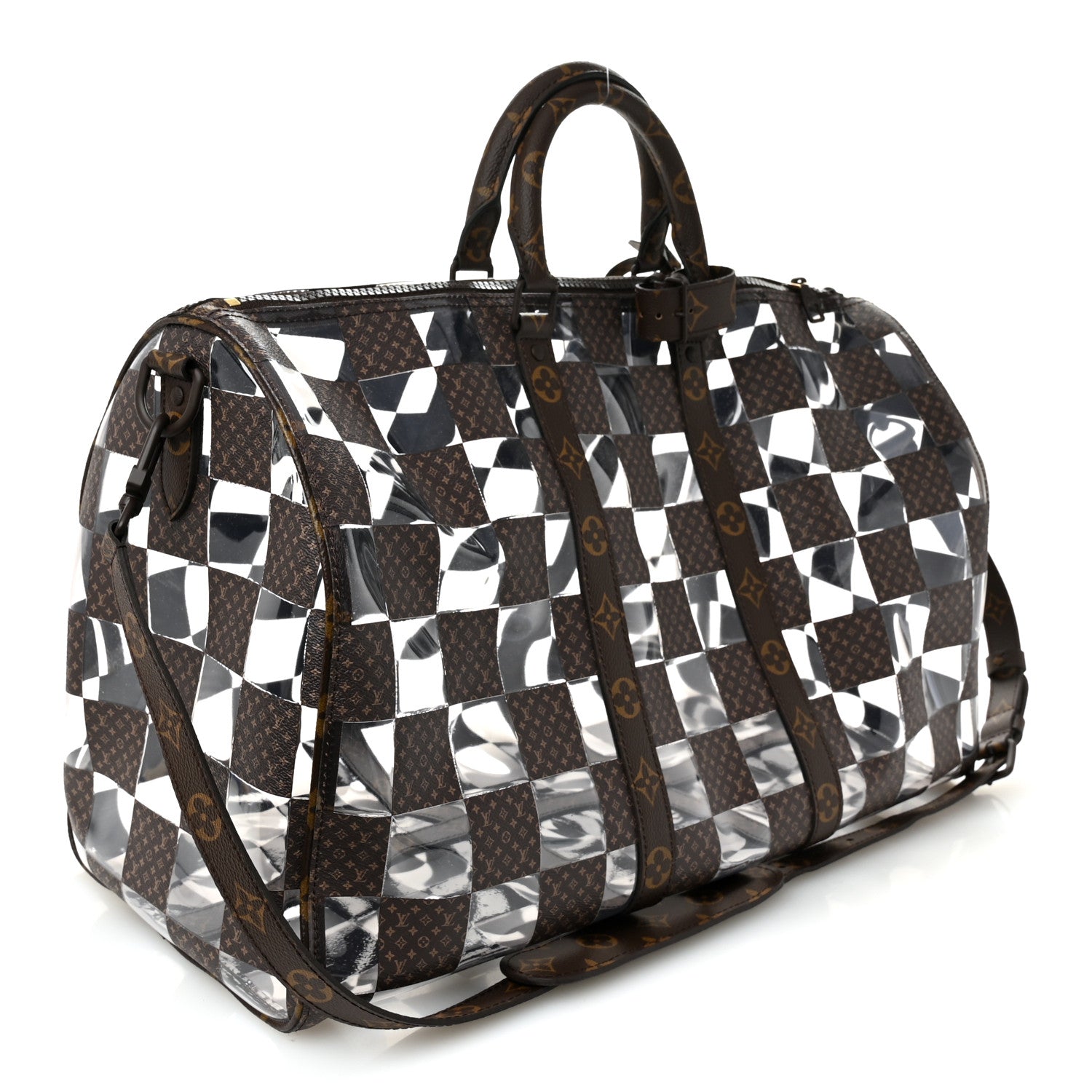 PVC Monogram Chess Keepall Bandouliere 50