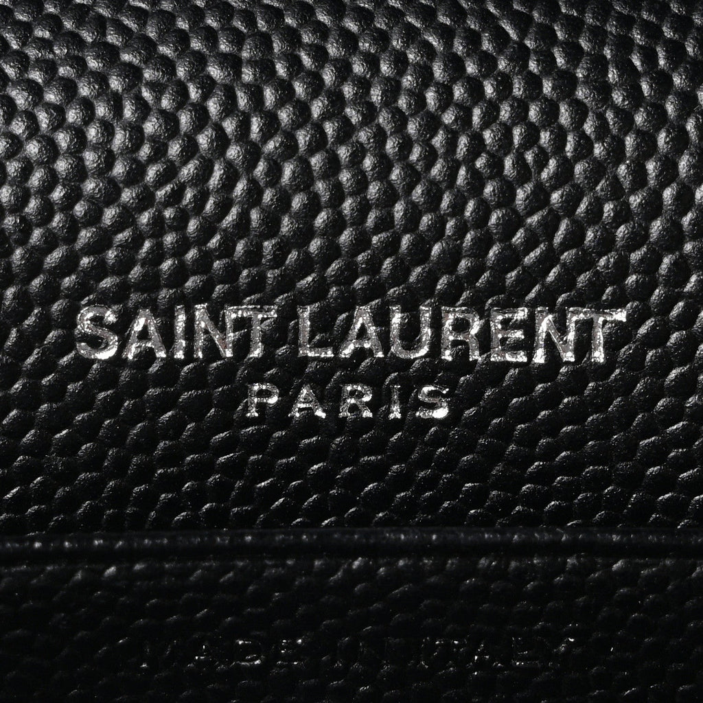 Grain De Poudre Matelasse Chevron Monogram Monochrome Chain Wallet Black