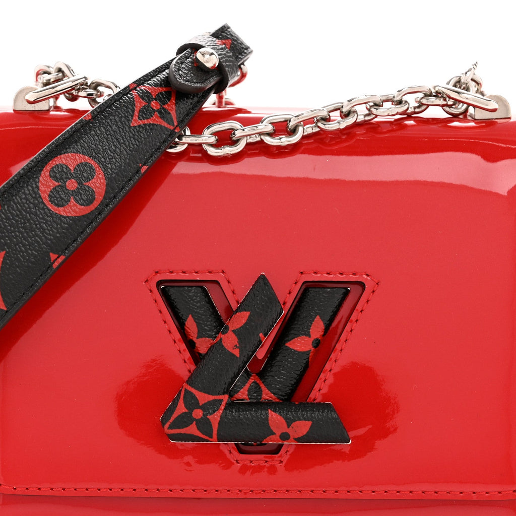 Patent Monogram Infrarouge Twist Shoulder Bag PM Coquelicot