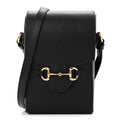 Dollar Calfskin Vertical Horsebit 1955 Crossbody Bag Black