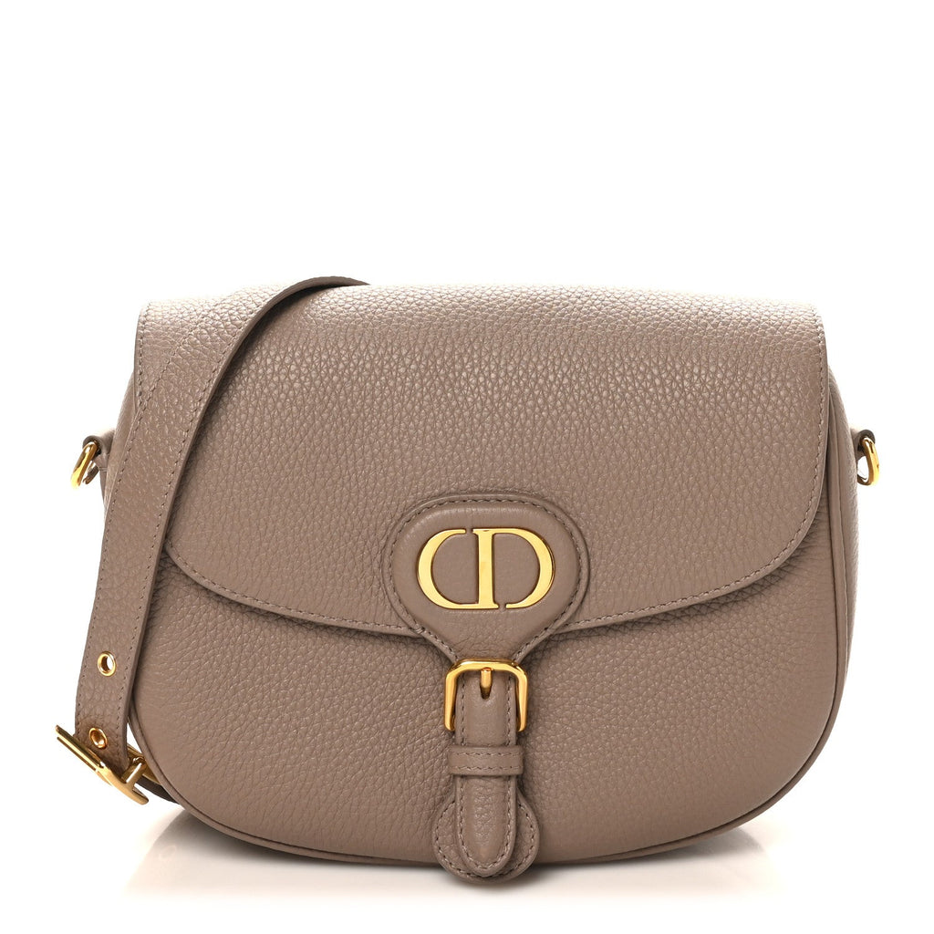 Grained Calfskin Medium Bobby Flap Warm Taupe