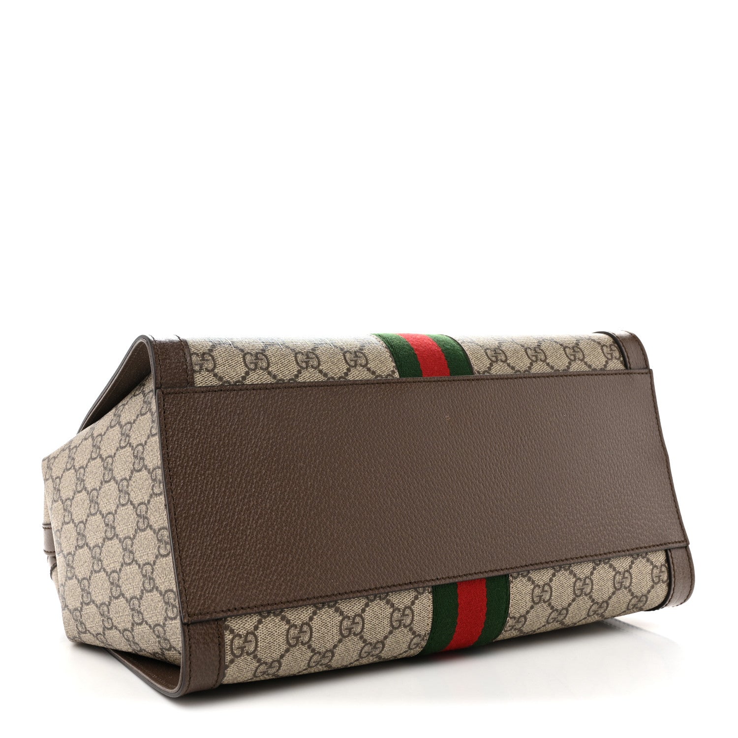 GG Supreme Monogram Web Medium Ophidia Tote Bag Brown