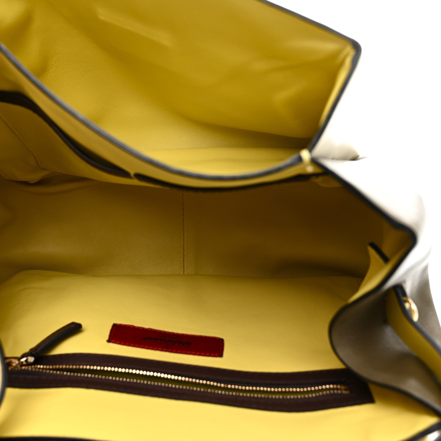 Calfskin Colorblock Mime Single Handle Bag Cream Burgundy Multicolor